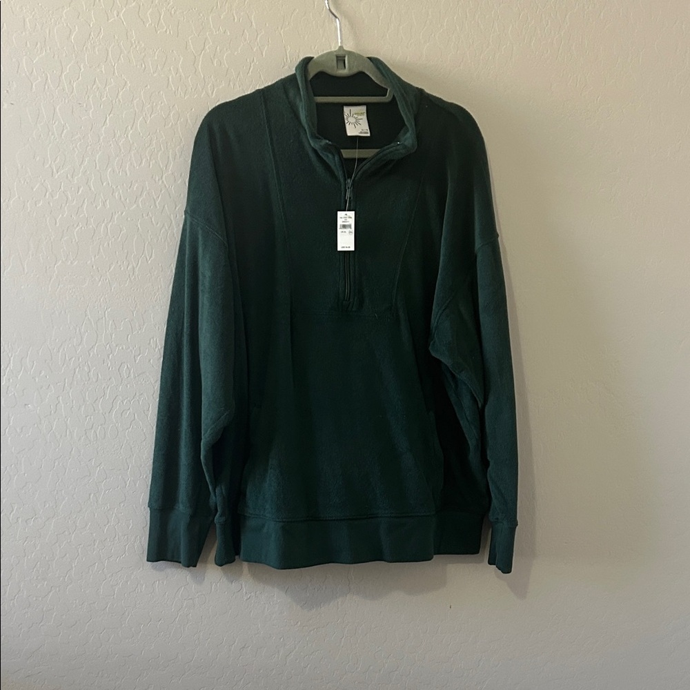 Aerie woman’s getaway quarter zip Pullover Sweater - Dark Green XL